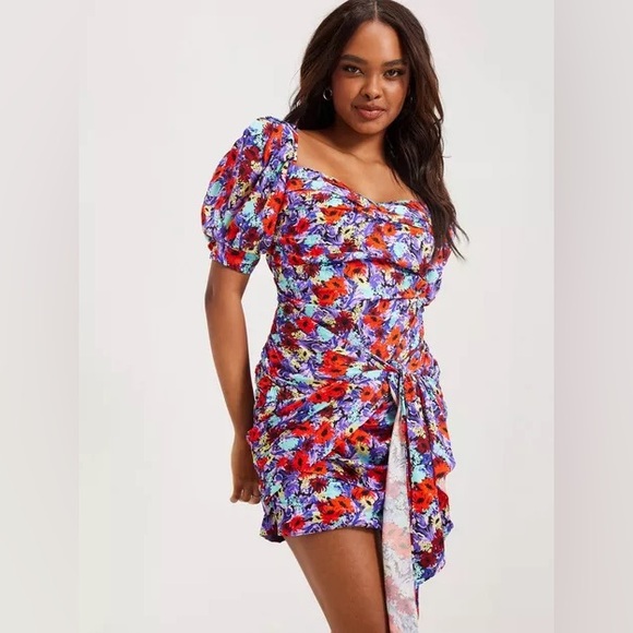 For Love & Lemons Chiara Puff Sleeve Floral Mini Dress - Picture 4 of 15